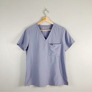 Figs Catrina One Pocket Scrub Top V Neck Classic Stretch Lavender Purple Small S